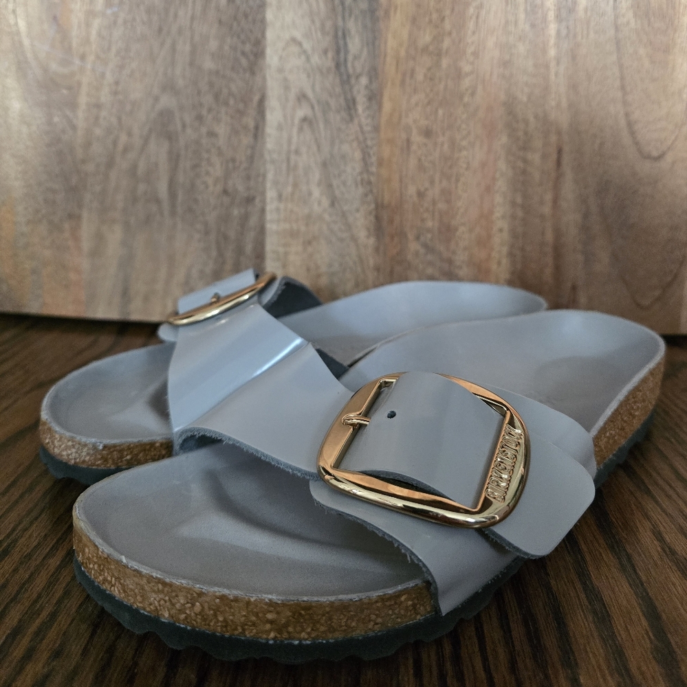 Birkenstock Madrid Big Buckle Natural Leather Patent (Womens) EU 36